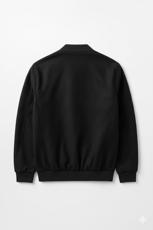 Men’s Classic Black Bomber Jacket – Premium Fit & Timeless Style
